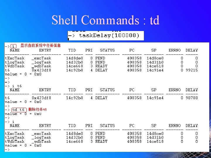 Shell Commands : td 