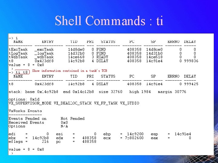 Shell Commands : ti 