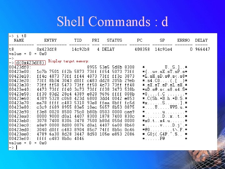Shell Commands : d 
