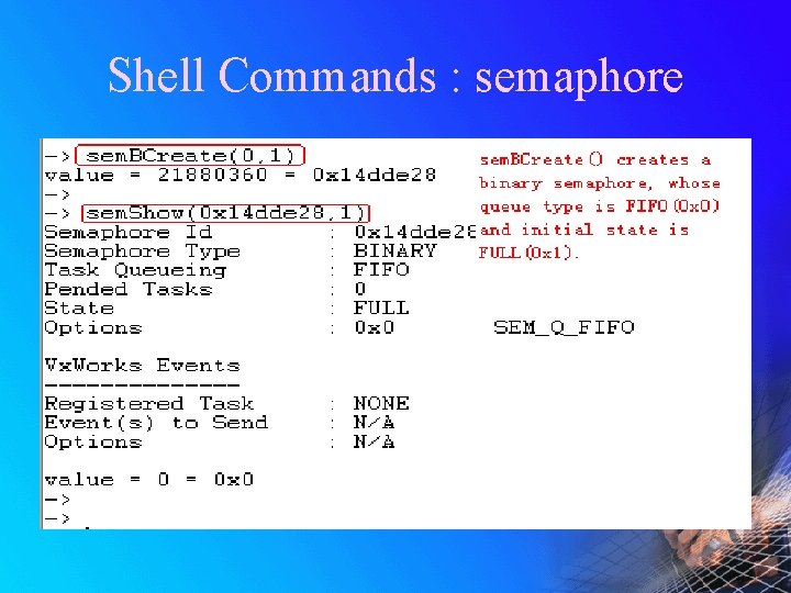 Shell Commands : semaphore 