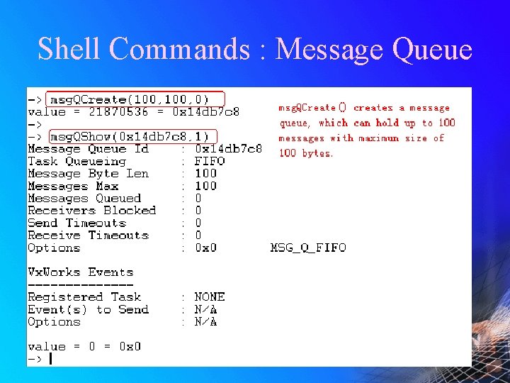 Shell Commands : Message Queue 