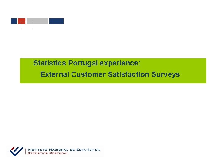 Statistics Portugal experience: External Customer Satisfaction Surveys 