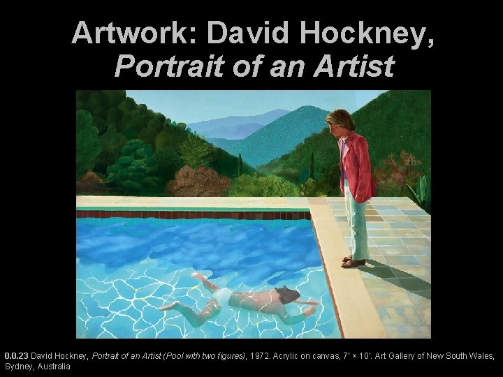 Artwork: David Hockney, Portrait of an Artist 0. 0. 23 David Hockney, Portrait of