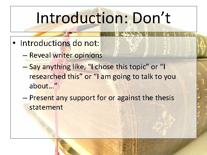 Introductions for Mrs Evans Introduction Defined Introductions basically