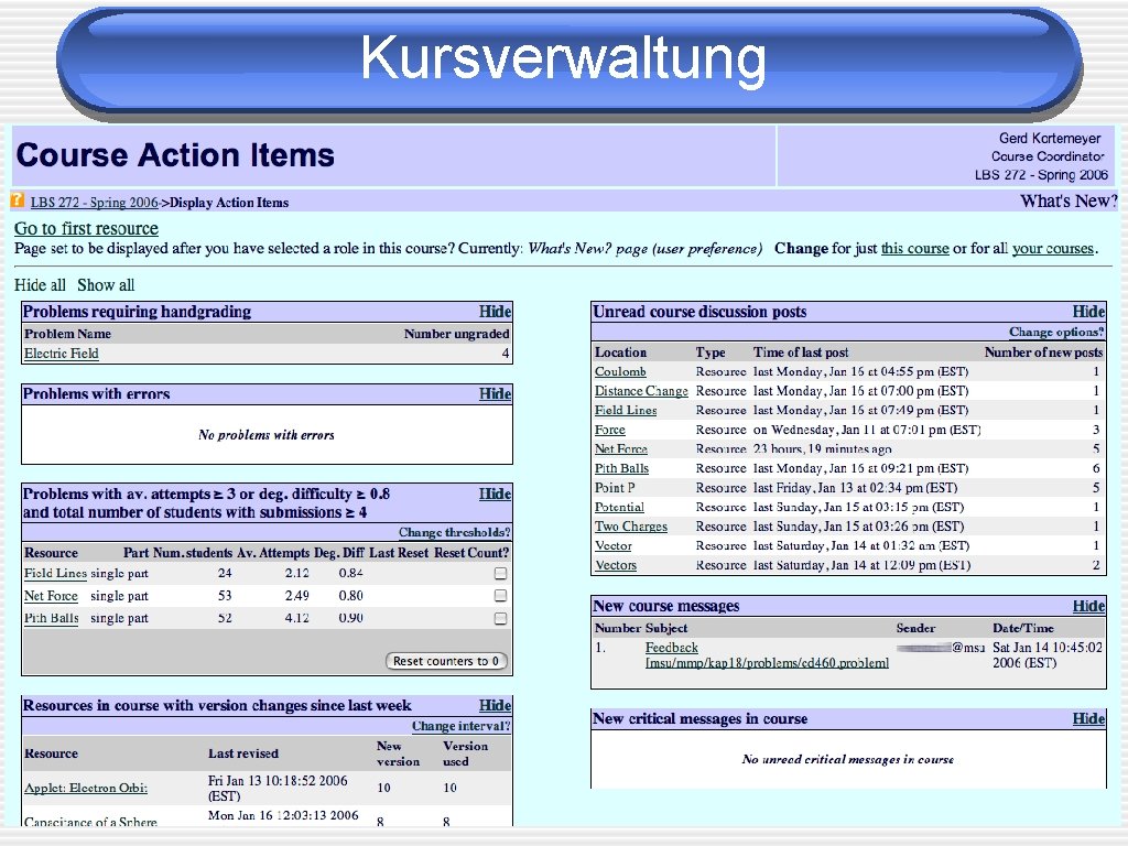 Kursverwaltung Kursverwaltung