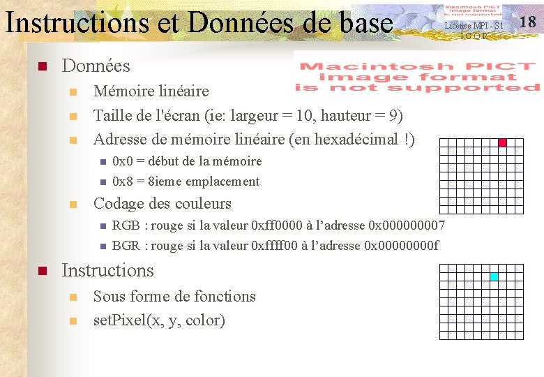 Instructions et Données de base n Données n n n Mémoire linéaire Taille de