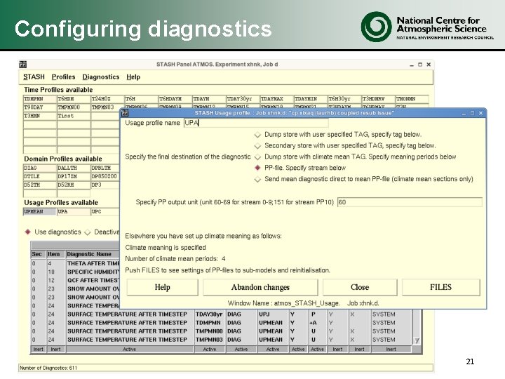 Configuring diagnostics 21 