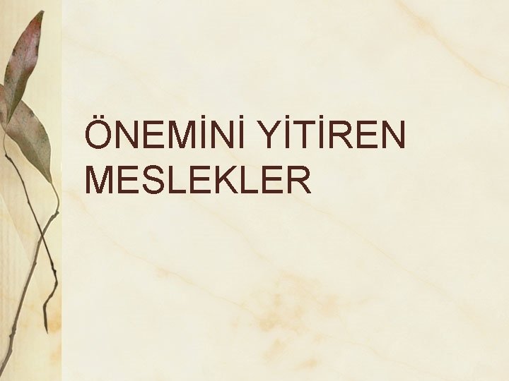 ÖNEMİNİ YİTİREN MESLEKLER 