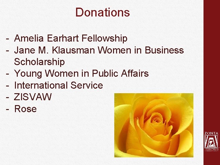 Donations - Amelia Earhart Fellowship - Jane M. Klausman Women in Business Scholarship -