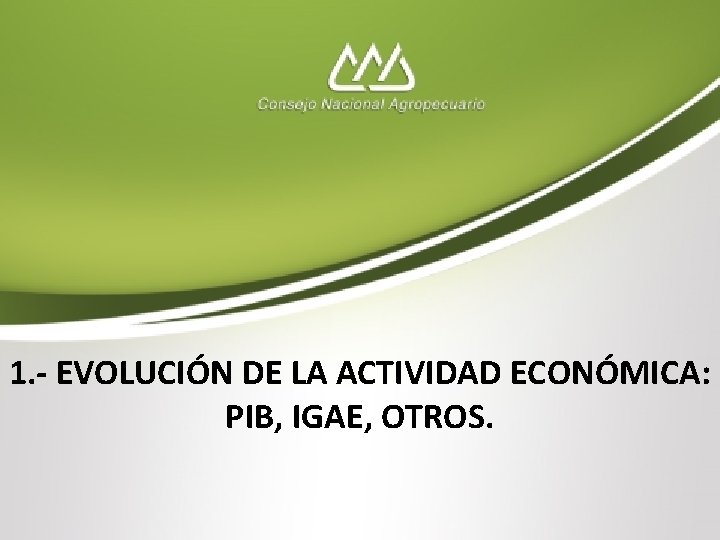 1. - EVOLUCIÓN DE LA ACTIVIDAD ECONÓMICA: PIB, IGAE, OTROS. 