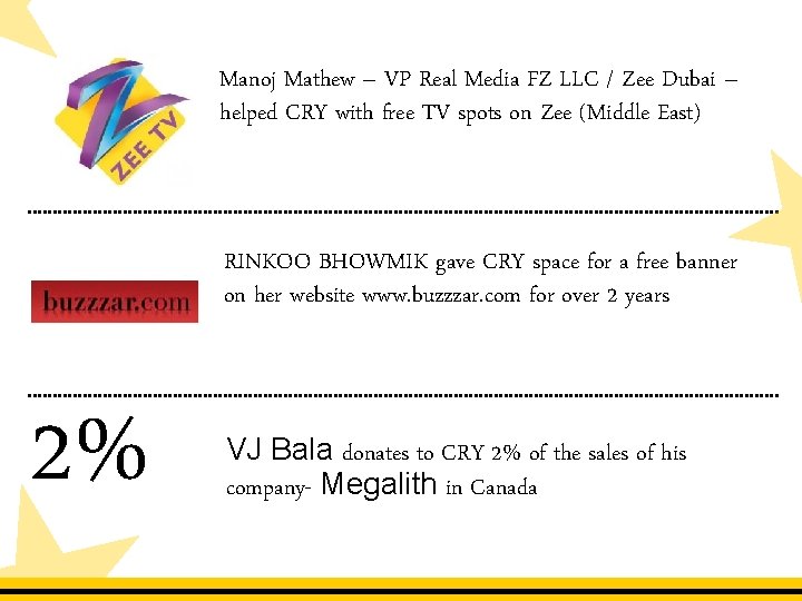 Manoj Mathew – VP Real Media FZ LLC / Zee Dubai – helped CRY