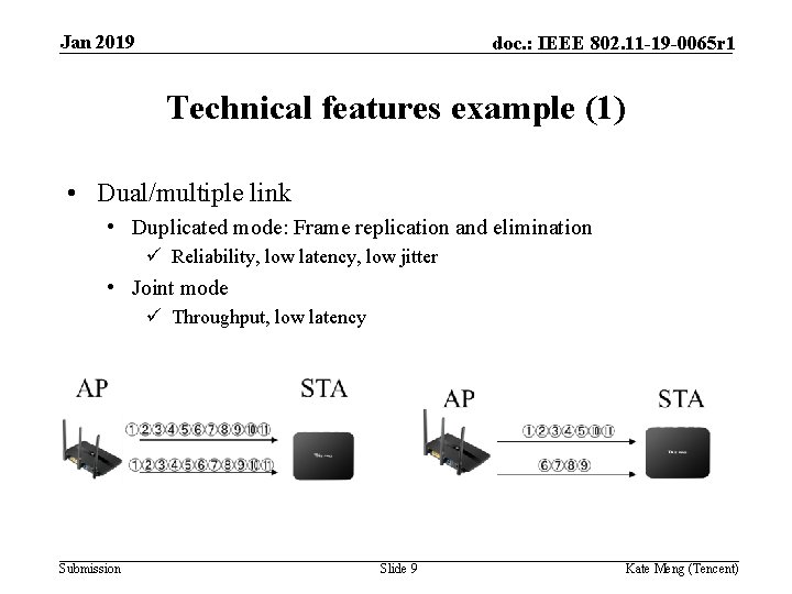 Jan 2019 doc. : IEEE 802. 11 -19 -0065 r 1 Technical features example