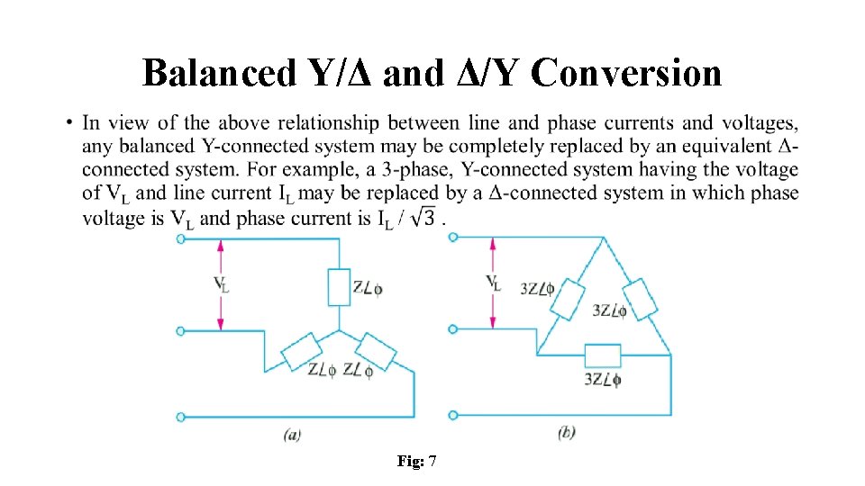 Balanced Y/Δ and Δ/Y Conversion • Fig: 7 