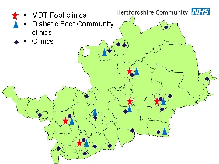  • MDT Foot clinics • Diabetic Foot Community clinics • Clinics 