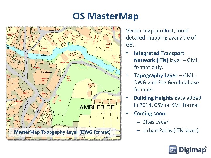 Digimap Urban map data for CAD 25 March