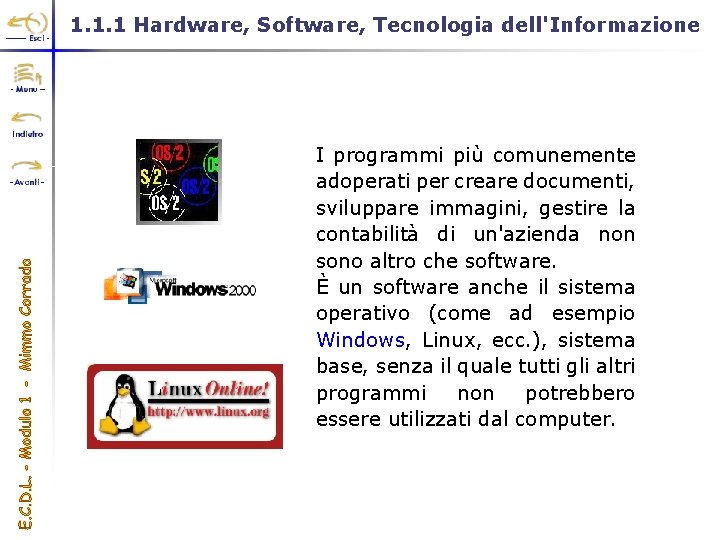 1. 1. 1 Hardware, Software, Tecnologia dell'Informazione I programmi più comunemente adoperati per creare