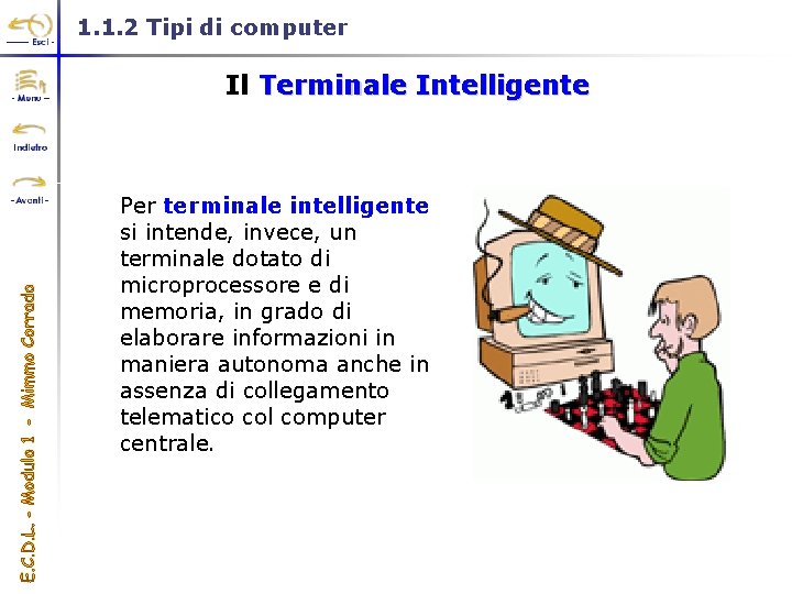 1. 1. 2 Tipi di computer Il Terminale Intelligente Per terminale intelligente si intende,