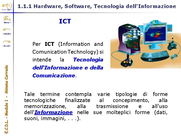 1. 1. 1 Hardware, Software, Tecnologia dell'Informazione ICT Per ICT (Information and Comunication Technology)