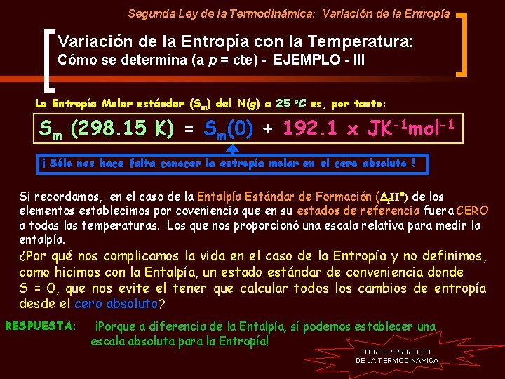 Segunda Ley de la Termodinámica: Variación de la Entropía con la Temperatura: Cómo se