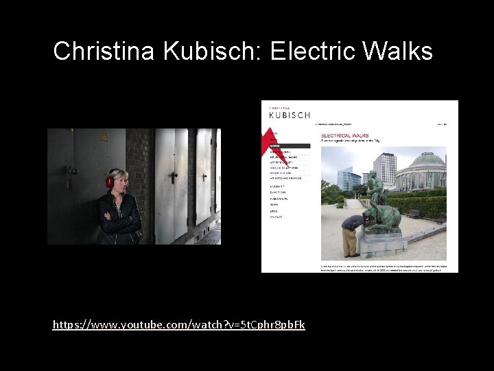 Christina Kubisch: Electric Walks https: //www. youtube. com/watch? v=5 t. Cphr 8 pb. Fk