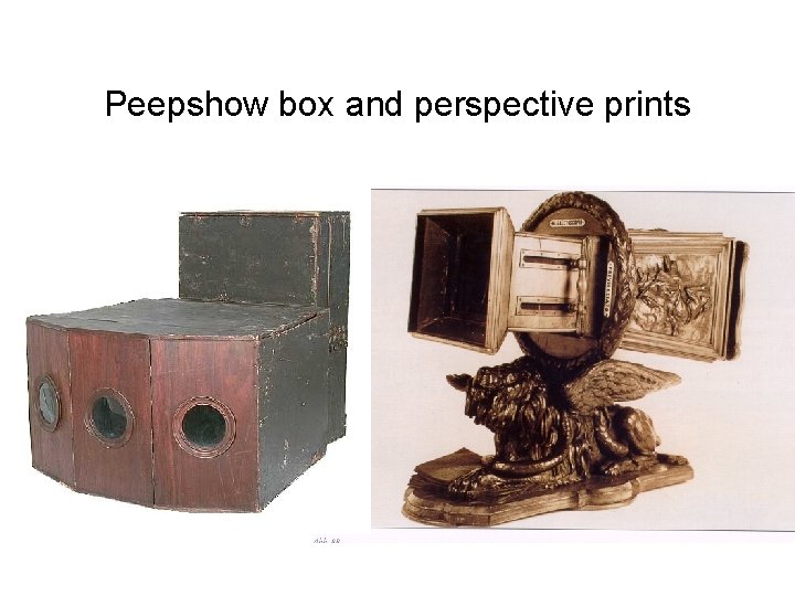 Peepshow box and perspective prints 