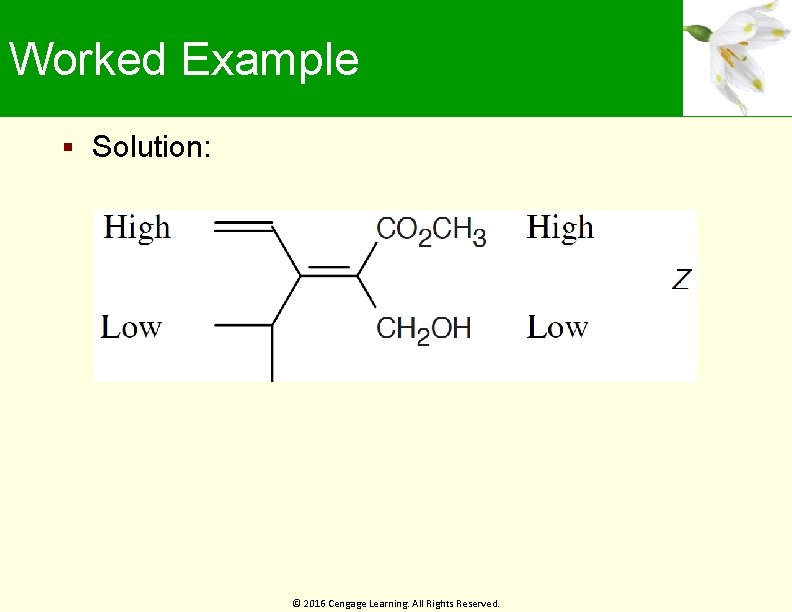 Worked Example Solution: © 2016 Cengage Learning. All Rights Reserved. 