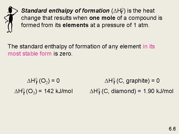 Standard enthalpy of formation ( Hf 0) is the heat change that results when