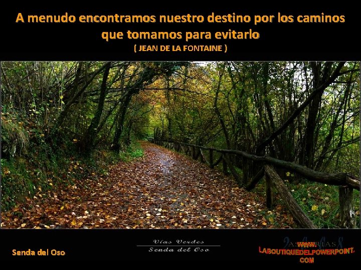 A menudo encontramos nuestro destino por los caminos que tomamos para evitarlo ( JEAN