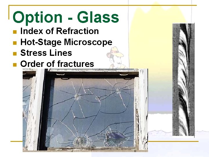 Option - Glass n n Index of Refraction Hot-Stage Microscope Stress Lines Order of