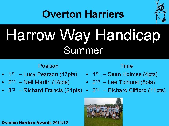 Overton Harriers Harrow Way Handicap Summer • 1 st • 2 nd • 3