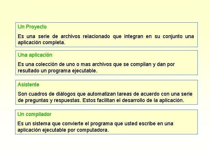 Un Proyecto Es una serie de archivos relacionado que integran en su conjunto una