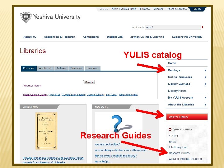 YULIS catalog Research Guides 
