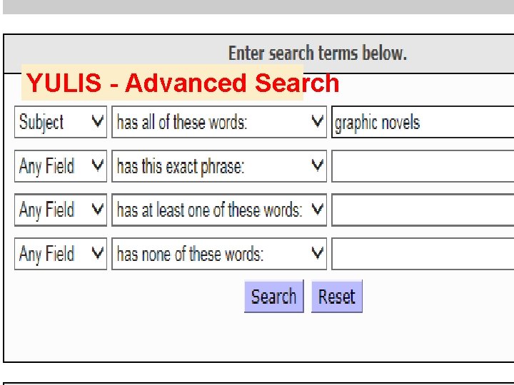 YULIS - Advanced Search 