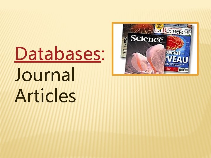 Databases: Journal Articles 