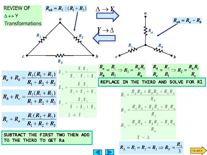 REPLACE IN THE THIRD AND SOLVE FOR R 1 SUBTRACT THE FIRST TWO THEN