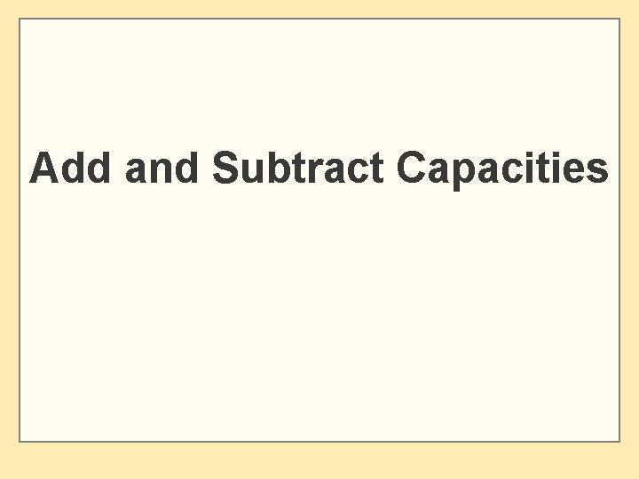 Add and Subtract Capacities 