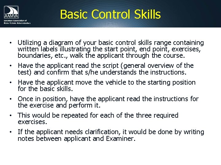 Basic Control Skills • Utilizing a diagram of your basic control skills range containing