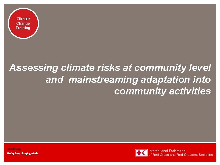 Climate title Presentation ataglance Changeinfo in Training slide