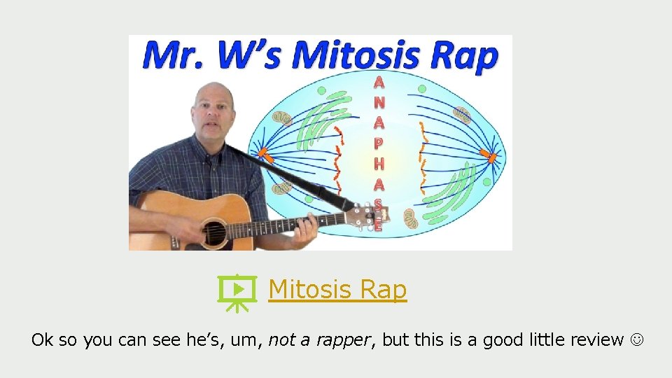 Mitosis Rap Ok so you can see he’s, um, not a rapper, but this