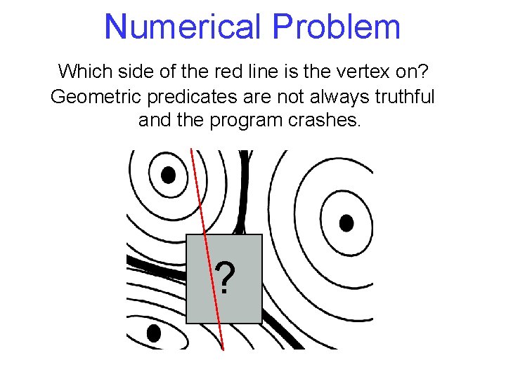 Numerical Problem Which side of the red line is the vertex on? Geometric predicates