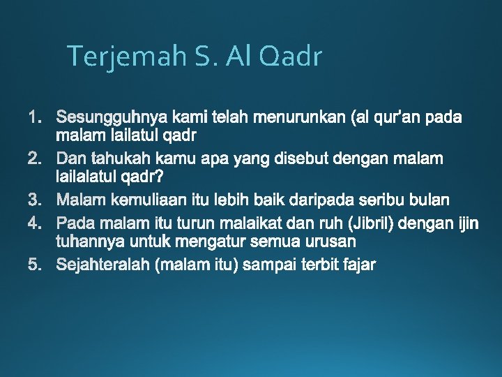 Terjemah S. Al Qadr 