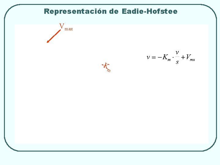 Representación de Eadie-Hofstee Vmax -K m 