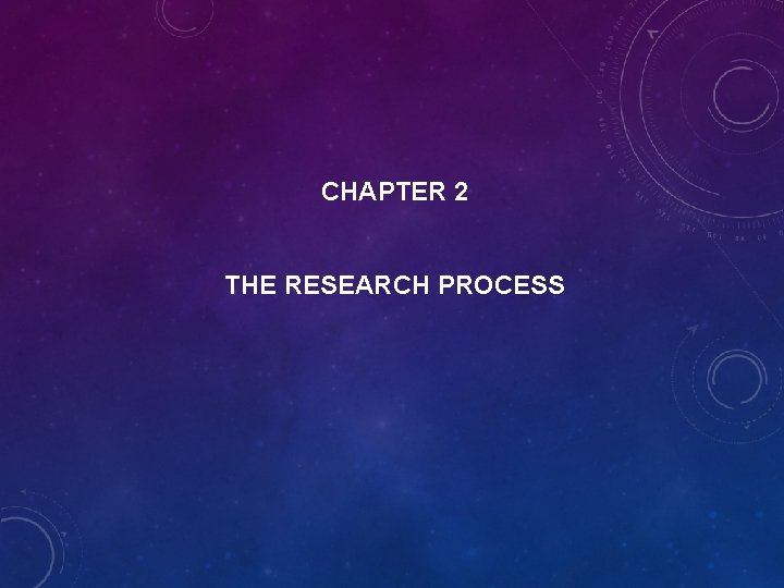 CHAPTER 2 THE RESEARCH PROCESS THE RESEARCH PROCESS