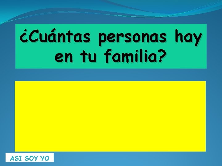 ¿Cuántas personas hay en tu familia? ASI SOY YO 