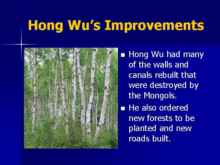 Hong Wu’s Improvements n n Hong Wu had many of the walls and canals