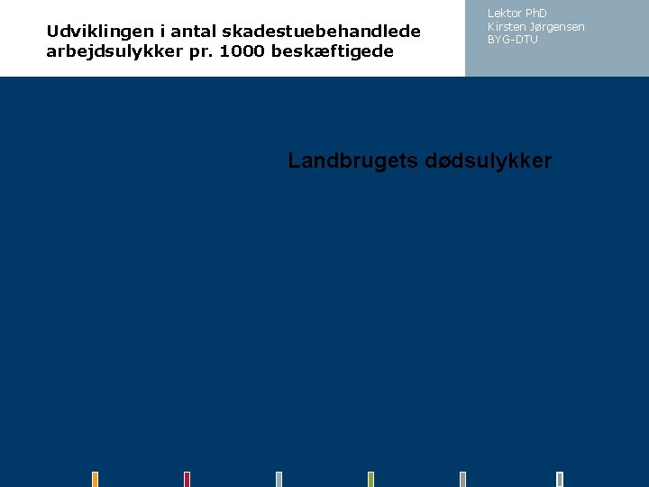 Udviklingen i antal skadestuebehandlede arbejdsulykker pr. 1000 beskæftigede Lektor Ph. D Kirsten Jørgensen BYG-DTU