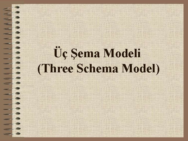 Üç Şema Modeli (Three Schema Model) 