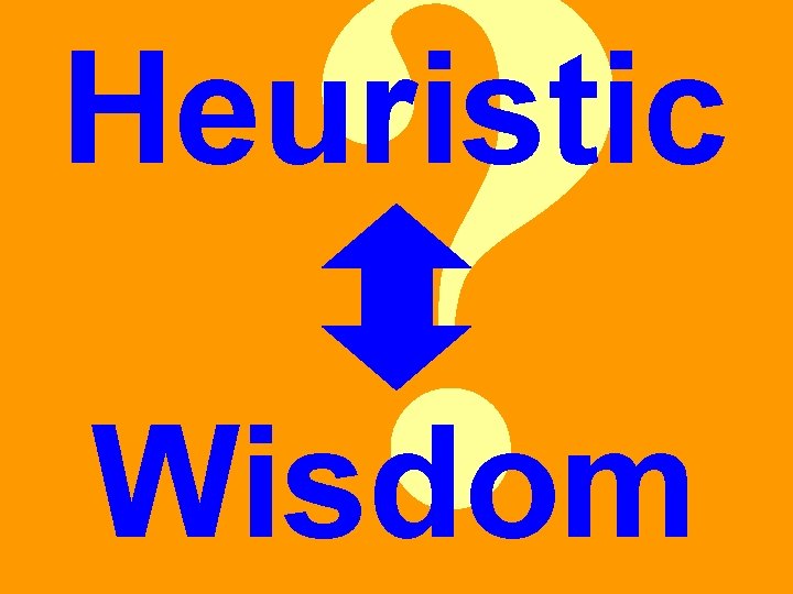 ? Heuristic Wisdom ? Heuristic Wisdom