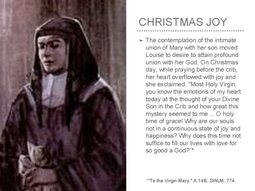 CHRISTMAS JOY ➤ The contemplation of the intimate union of Mary with her son
