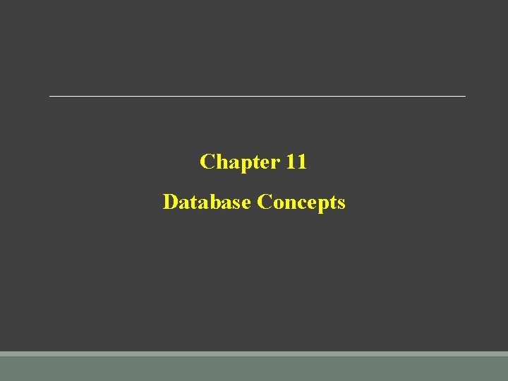 Chapter 11 Database Concepts 